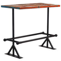 Bar Table Solid Reclaimed Wood Multicolour 120x60x107 cm Kings Warehouse 