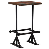 Bar Table Solid Reclaimed Wood Multicolour 60x60x107 cm Kings Warehouse 