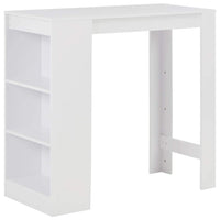Bar Table with Shelf White 110x50x103 cm Kings Warehouse 