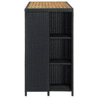 Bar Table with Storage Rack Black 120x60x110 cm Poly Rattan Kings Warehouse 