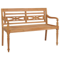 Batavia Bench with Red Cushion 150 cm Solid Teak Wood Kings Warehouse 