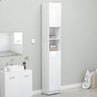 Bathroom Cabinet High Gloss White 32x25.5x190 cm Kings Warehouse 