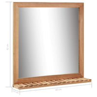 Bathroom Mirror 60x12x62 cm Solid Walnut Wood Kings Warehouse 