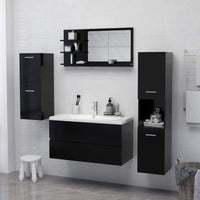 Bathroom Mirror Black 90x10.5x45 cm Kings Warehouse 