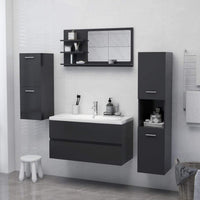 Bathroom Mirror Grey 90x10.5x45 cm Kings Warehouse 