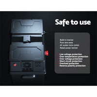 Battery Box 500W Inverter Deep Cycle Battery Portable Caravan Camping USB Kings Warehouse 