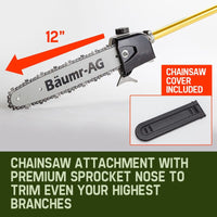 Baumr-AG 65CC Petrol Pole Chainsaw Chain Saw Pruner Pro Arbor Tree Tool Cutter garden supplies Kings Warehouse 