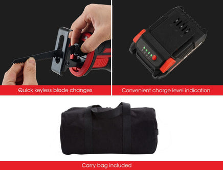 BAUMR-AG Reciprocating Saw 20V Cordless Lithium Electric Saber Recip w/ Battery Kings Warehouse 