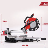 Baumr-AG Sliding Compound Mitre Saw Electric Bench Drop Chop Single Bevel Table Kings Warehouse 