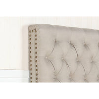 Bed Head Double Size French Provincial Headboard Upholsterd Fabric Beige bedroom furniture Kings Warehouse 