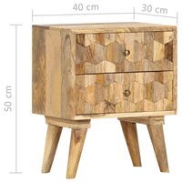 Bedside Cabinet 40x30x50 cm Solid Mango Wood Kings Warehouse 