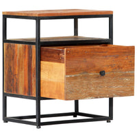 Bedside Cabinet 40x30x50 cm Solid Reclaimed Wood and Steel Kings Warehouse 
