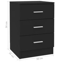 Bedside Cabinet Black 38x35x56 cm bedroom furniture Kings Warehouse 
