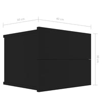 Bedside Cabinet Black 40x30x30 cm bedroom furniture Kings Warehouse 
