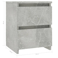 Bedside Cabinet Concrete Grey 30x30x40 cm Kings Warehouse 