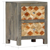 Bedside Cabinet Grey 40x30x50 cm Solid Mango Wood Kings Warehouse 