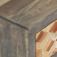 Bedside Cabinet Grey 40x30x50 cm Solid Mango Wood Kings Warehouse 