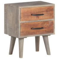Bedside Cabinet Grey 40x30x50 cm Solid Rough Mango Wood bedroom furniture Kings Warehouse 