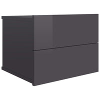 Bedside Cabinet High Gloss Grey 40x30x30 cm Kings Warehouse 
