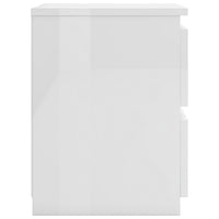 Bedside Cabinet High Gloss White 30x30x40 cm Kings Warehouse 