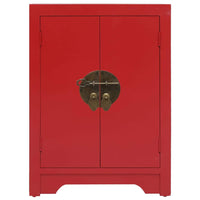 Bedside Cabinet Red 38x28x52 cm Paulownia Wood Kings Warehouse 