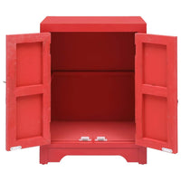 Bedside Cabinet Red 38x28x52 cm Paulownia Wood Kings Warehouse 