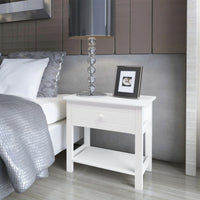 Bedside Cabinet Wood White FALSE Kings Warehouse Default Title 