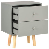 Bedside Cabinets 2 pcs Grey 40x30x50 cm Solid Pinewood Kings Warehouse 