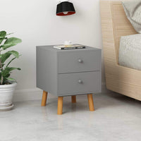 Bedside Cabinets 2 pcs Grey 40x30x50 cm Solid Pinewood Kings Warehouse 
