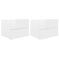 Bedside Cabinets 2 pcs High Gloss White 40x30x30 cm Kings Warehouse 