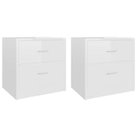 Bedside Cabinets 2 pcs High Gloss White 40x30x40 cm bedroom furniture Kings Warehouse 