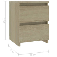 Bedside Cabinets 2 pcs Sonoma Oak 30x30x40 cm Kings Warehouse 