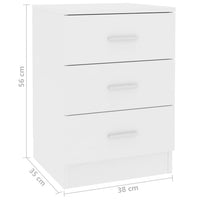 Bedside Cabinets 2 pcs White 38x35x56 cm Kings Warehouse 
