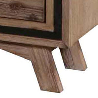 Bedside Table 2 drawer Night Stand with Solid Acacia Storage in Sliver Brush Colour Bedroom Kings Warehouse 