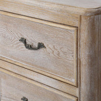 Bedside Table Oak Wood Plywood Veneer White Washed Finish Storage Drawers Kings Warehouse 