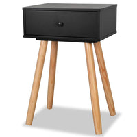 Bedside Tables 2 pcs Solid Pinewood 40x30x61 cm Black Kings Warehouse 