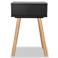 Bedside Tables 2 pcs Solid Pinewood 40x30x61 cm Black Kings Warehouse 