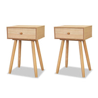 Bedside Tables 2 pcs Solid Pinewood 40x30x61 cm Brown Kings Warehouse 