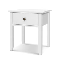 Bedside Tables Drawer Side Table Nightstand White Storage Cabinet White Lamp Kings Warehouse 