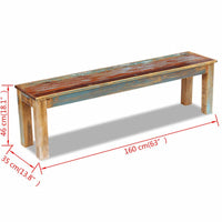 Bench Solid Reclaimed Wood 160x35x46 cm Kings Warehouse 