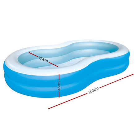 Bestway Inflatable Kids Pool Swimming Pool Family Pools 2.62m x 1.57m x 46cm Kings Warehouse 