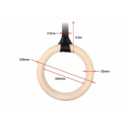 Birch Wood Gymnastic Rings Fitness Accessories Kings Warehouse 
