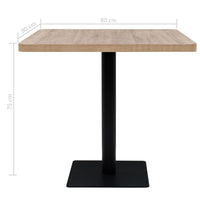 Bistro Table and Steel Square 80x80x75 cm Oak Colour Kings Warehouse 