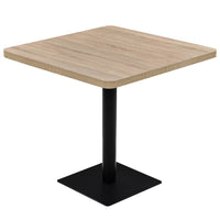 Bistro Table  and Steel Square 80x80x75 cm Oak Colour