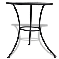 Bistro Table Black and White 60 cm Mosaic Kings Warehouse 