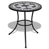 Bistro Table Black and White 60 cm Mosaic Kings Warehouse 