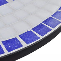 Bistro Table Blue and White 60 cm Mosaic Kings Warehouse 