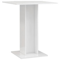 Bistro Table High Gloss White 60x60x75 cm Kings Warehouse 