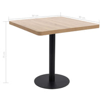 Bistro Table Light Brown 80x80 cm MDF Kings Warehouse 