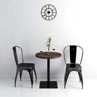 Bistro Table MDF and Steel Round 60x75 cm Dark Ash Kings Warehouse 